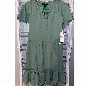 BCX Flutter Sleeve Fit & Flare Dress [Size L]